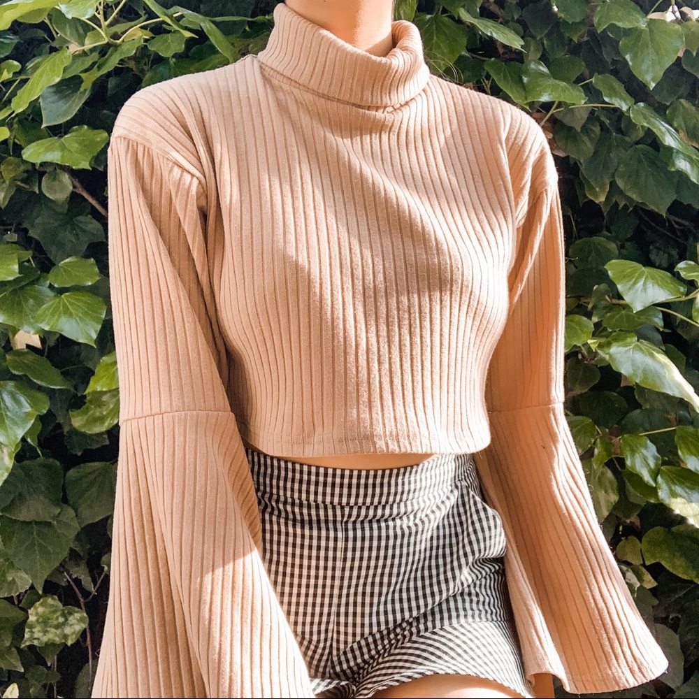 Cropped Turtle-neck Sweater